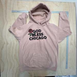 SOGO So Chicago God Bless Chicago Pink Rose Hoodie Sweatshirt XXL